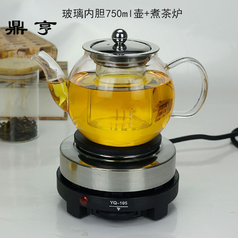 鼎亨耐热玻璃茶壶黑茶普洱煮茶器电热茶炉加热泡茶壶 熬茶壶 煮茶