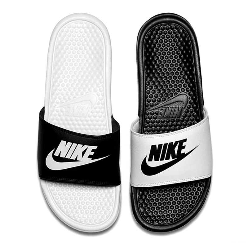 nike耐克男女鞋运动舒适黑白鸳鸯休闲拖鞋沙滩鞋818736011z视频