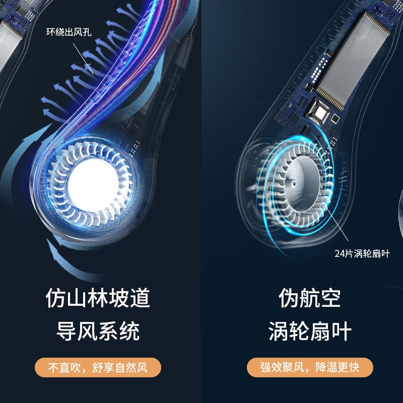 先锋挂脖风扇便携式无叶懒人儿童USB随身小型充电款制冷超长续航宇航员学生太空人夏季新款迷你手持户外降温C669粉