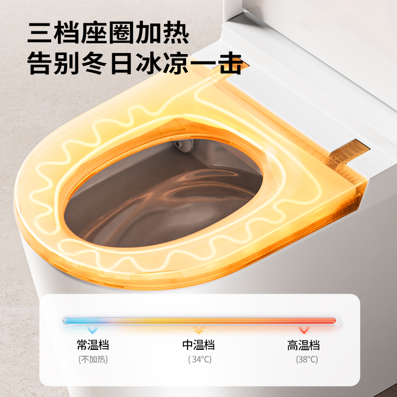 九牧（JOMOO）轻智能马桶一体机全自动冲水恒温座圈抗菌虹吸式一级水效坐便器SQ6451高清大图