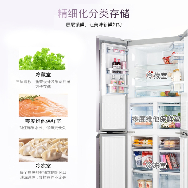 Bosch/博世 混冷零度维他无霜 十字门冰箱KFT78A271C高清大图
