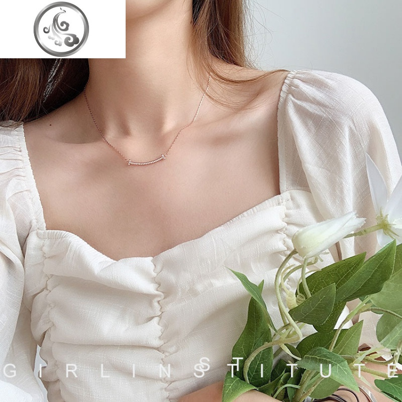 ins网红笑脸项链女锁骨链韩版简约个性大方choker颈链脖子饰品潮 甜美笑脸项链