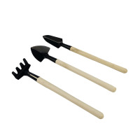 安赛瑞 (SAFEWARE)盆栽迷你园林工具三件套 铁+木头 黑 30x7.5cm YX