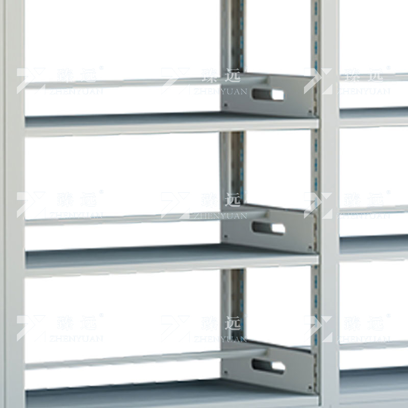 臻远 ZY4072614 钢制书架图书馆书架资料架 双面6层一列四组白色 3700*450*2000高清大图