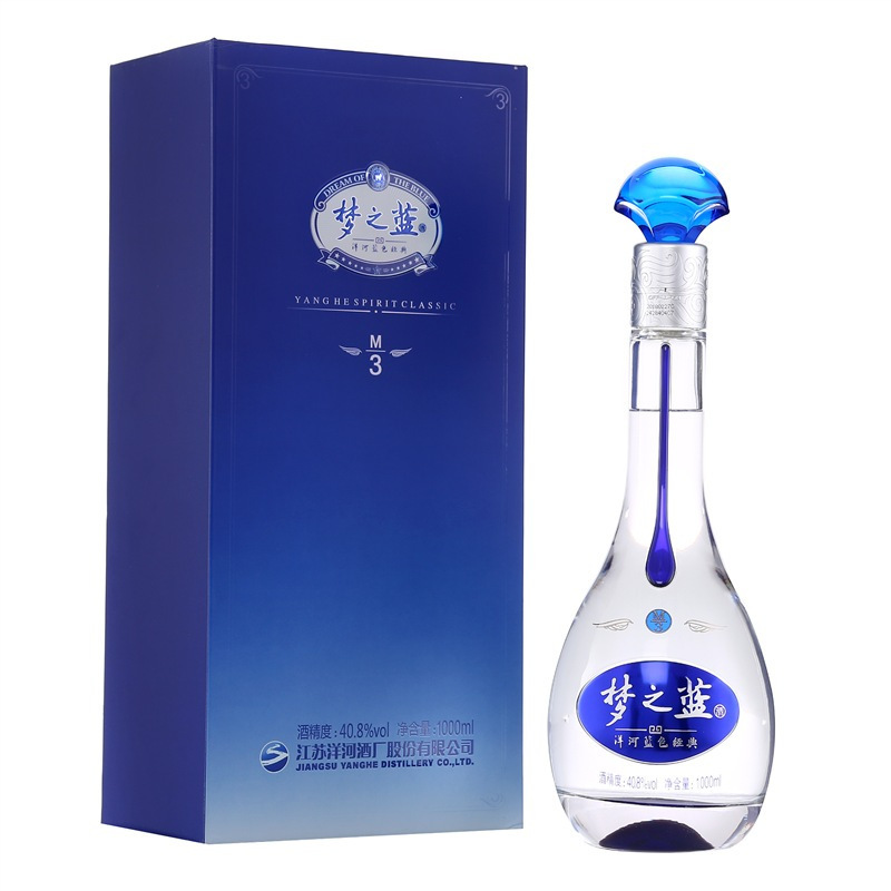 洋河(YangHe)蓝色经典梦之蓝M3 40.8度1000ml单瓶装浓香型白酒(新老包装随机发货)