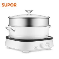 苏泊尔(SUPOR)电磁炉套装智能电磁灶火锅超薄家用触屏控制小型多功能电火锅涮蒸炖煎一体炉灶C21-IC23