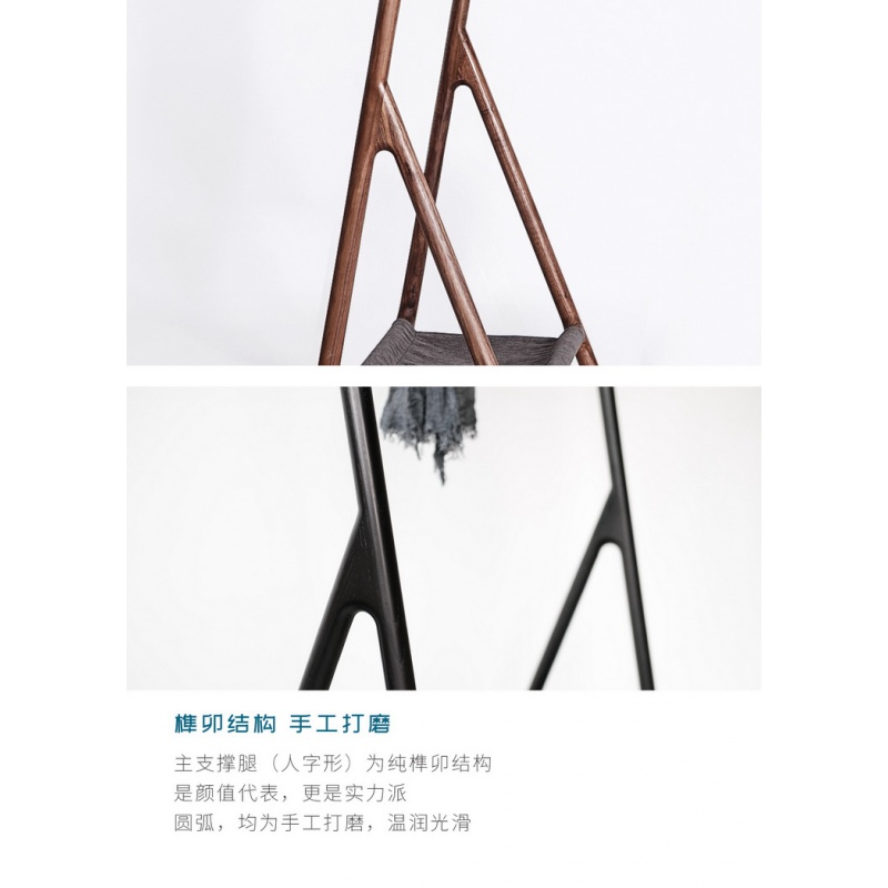 朵家具衣架落地卧室实木挂衣架子北欧单杆式衣帽架衣服家用简易高清大图