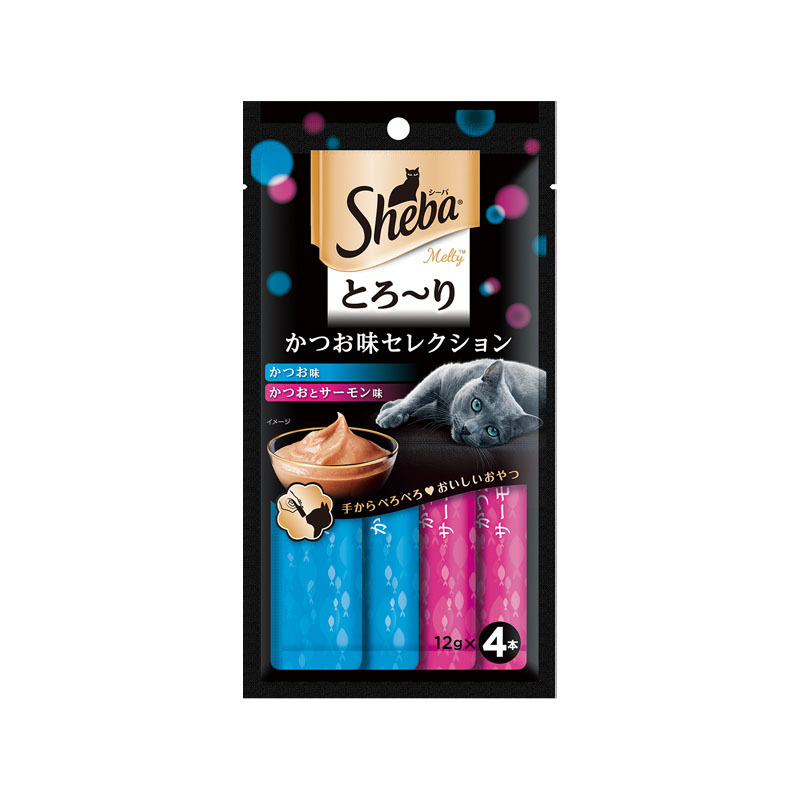 希宝成猫舔食软包罐鲣鱼+三文鱼 48g*6