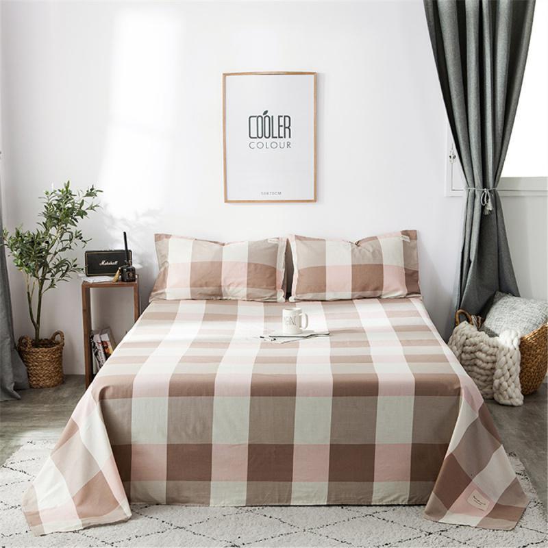 家柏饰(CORATED)全棉床单单件日式全棉素色学生宿舍四季1.2m单人被单1.5/1.8米床 纯棉单床单-诺曼底 245*265cm（适合2.0m床）