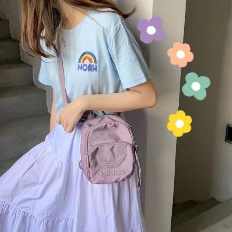 三叶草AD香芋紫单肩斜挎双肩包休闲小背包女妈咪包mini轻便小书包 紫色-多功能手机包