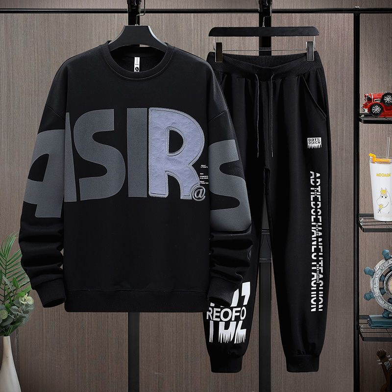 圣吉卡丹男士春季休闲圆领卫衣套装男装休闲卫裤男装裤子套装102