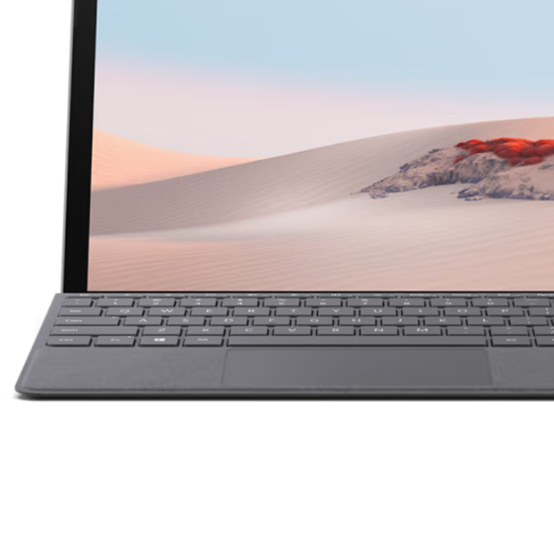 微软 Surface Go4 /3 /2键盘盖 亮铂金 磁吸易拆卸 Alcantara材质 键盘背光+玻璃触控板高清大图