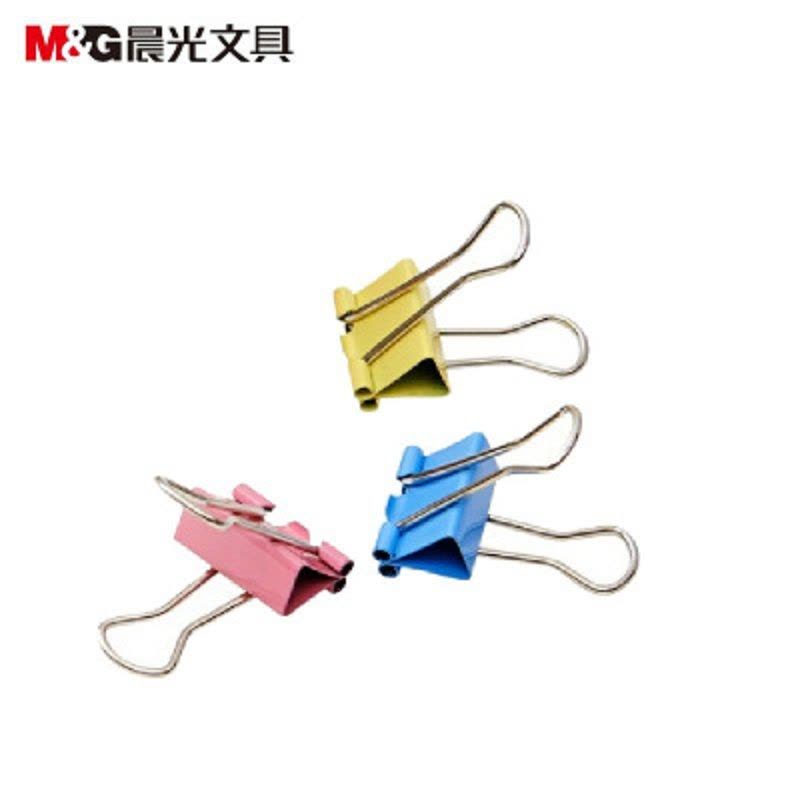 晨光(M&G)19mm彩色长尾夹 金属票据夹 Eplus系列办公燕尾夹 罐ABS92742图片