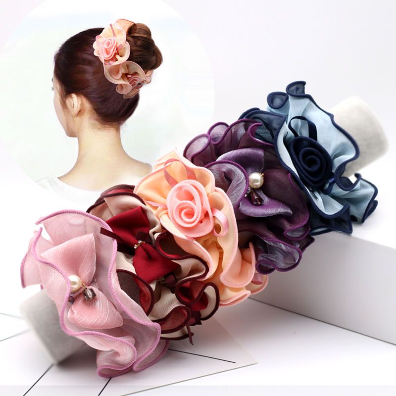 新款头花女宽边发圈布艺发绳扎头发皮筋气质盘发丸子头马尾发饰品发圈