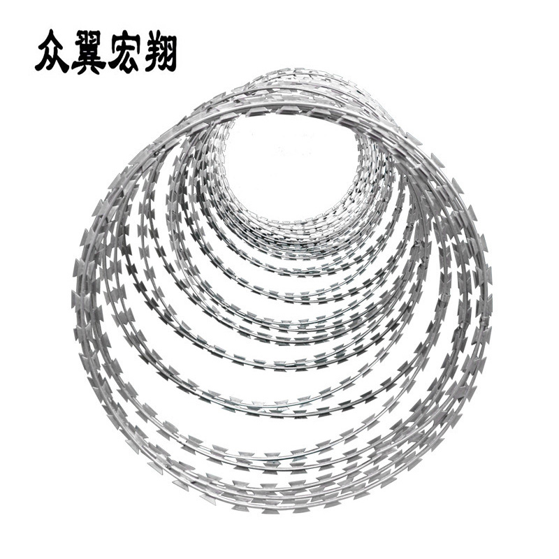 众翼宏翔 热镀锌刀片刺笼 刺丝滚笼 防爬刺 圈径50cm kg高清大图