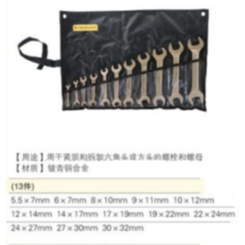 四凯 成套双头呆扳手SK-OS-071 套高清大图