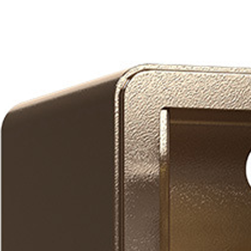 臻远 ZY40618092 小型保险柜密码保险箱全钢防盗保管箱 20cm咖色电子密码款高清大图