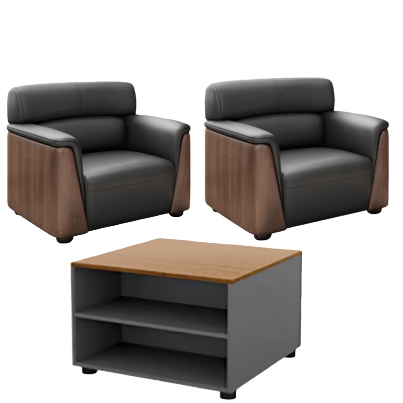 怡卓欧办公沙发1+1+方几套高清大图