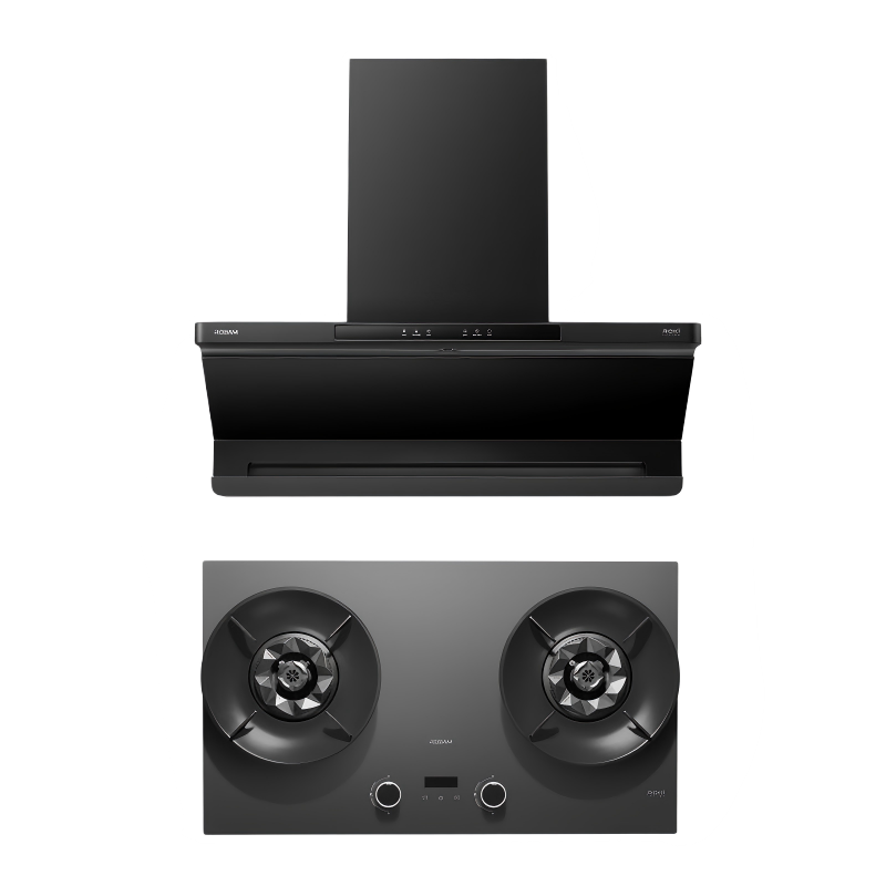 老板顶侧一体机皇L5Pro+全面平P1小西柚抽吸排油烟机灶具 烟灶套装超薄平嵌上门安装 天然气高清大图