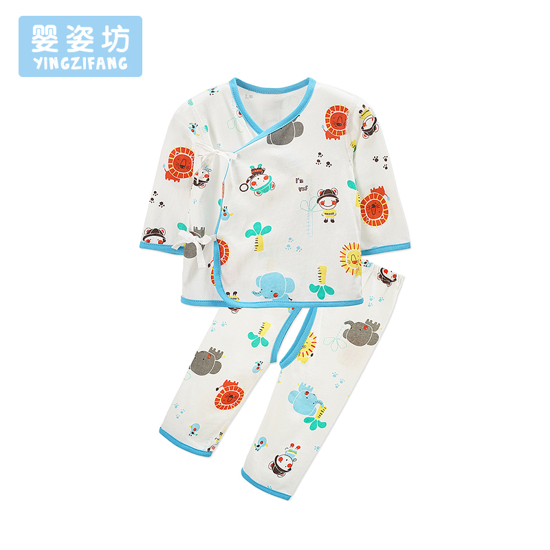 男童长袖挖档系带和尚服两件套