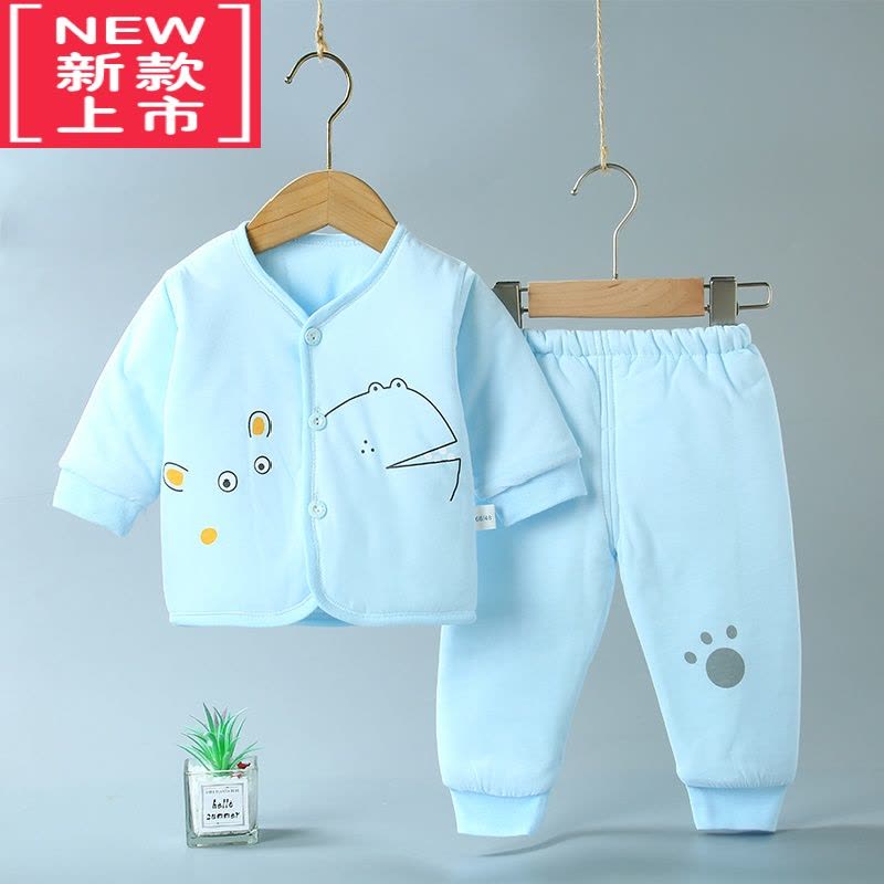 可莉允新生婴儿保暖棉衣服冬季套装宝宝冬装加厚夹棉分体袄裤秋冬款棉服图片