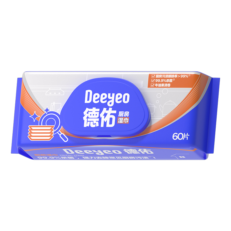 德佑厨房清洁抽取式湿巾60片