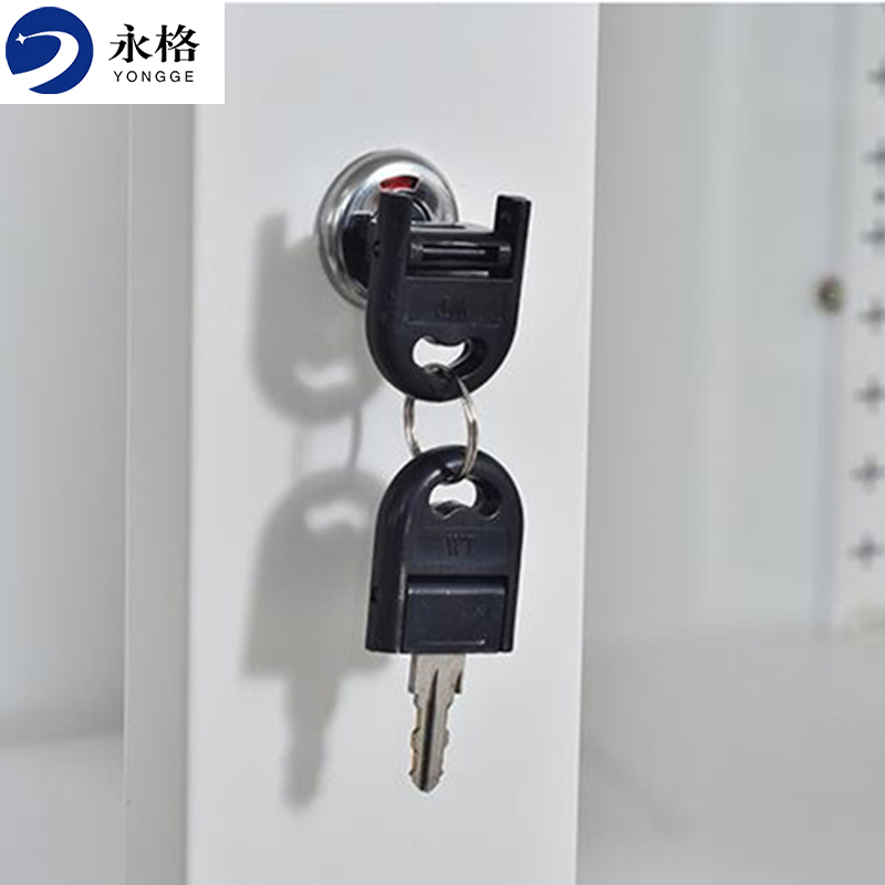永格文件柜办公柜钢制铁皮柜资料柜档案柜储物拆装柜通玻薄边橘色拉手加厚款