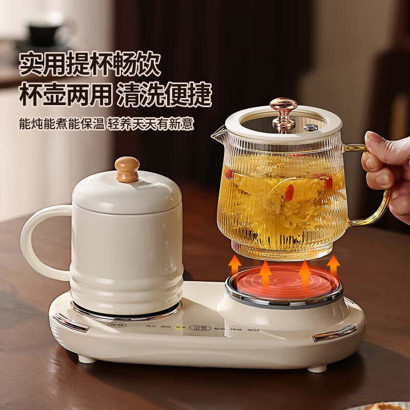 北欧阿萨(ASA)家庭用加厚玻璃全自动多功能煮茶双底座养生壶 1L YSH-2L高清大图
