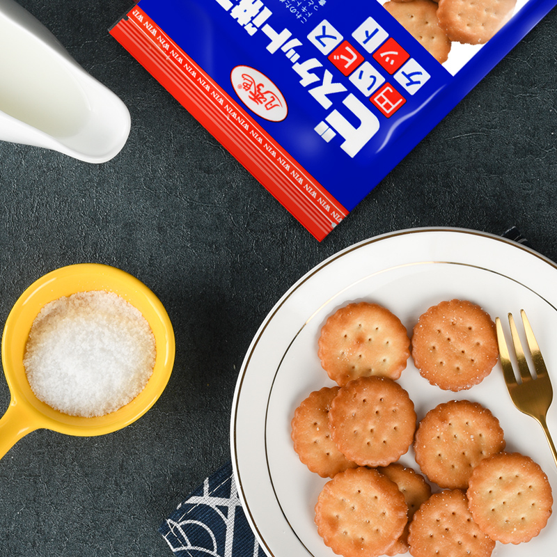 凡秀色网红日本小圆饼100g袋装海盐味零食饼干小吃