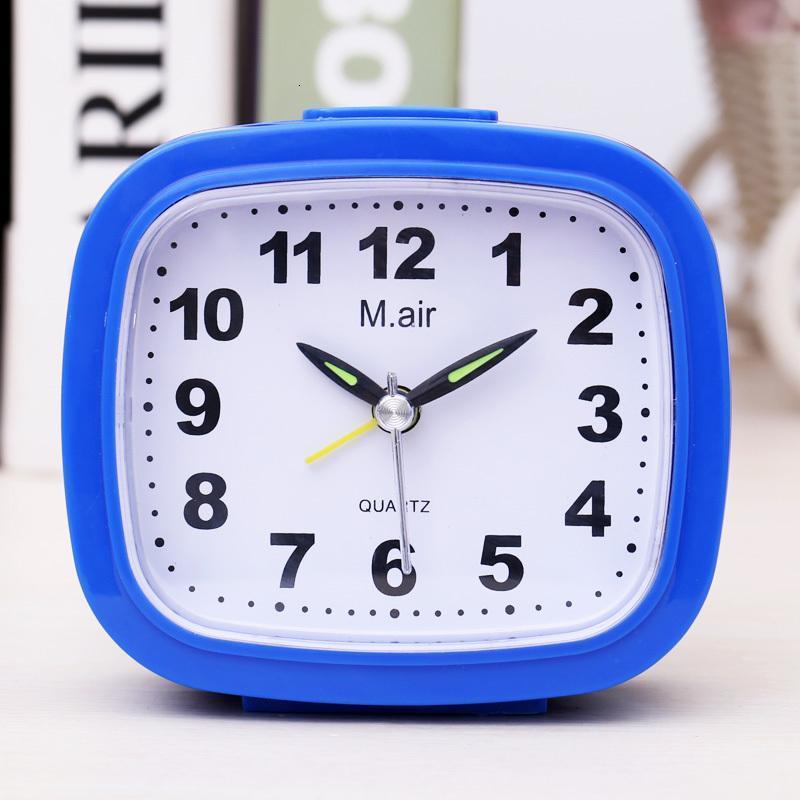 小闹钟表懒人卧室电子时钟座钟带灯闹钟款1蓝色