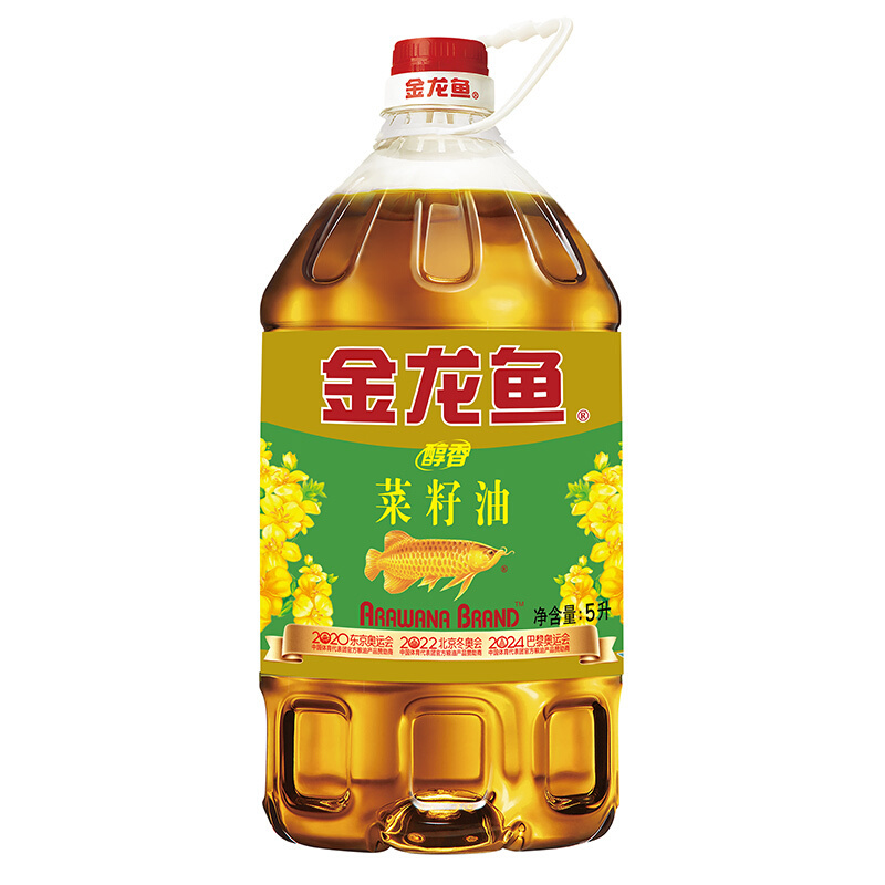 金龙鱼醇香菜籽油5L/桶 食用油 滴滴菜油香 优质健康 炒菜家用