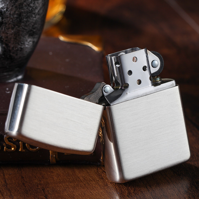 原装zippo打火机纯银拉丝盔甲沙子27号zippo专柜正品正版zp