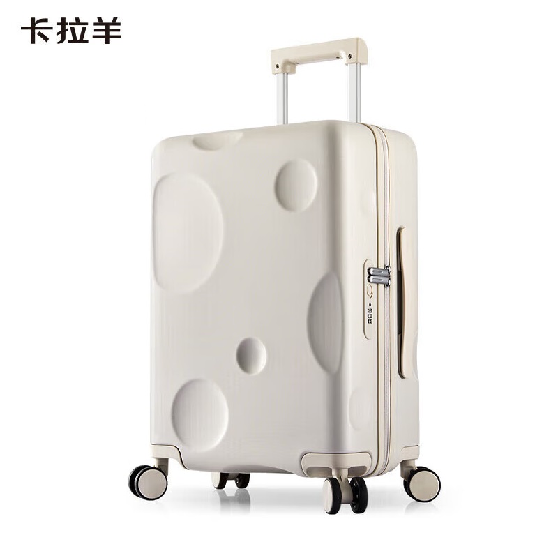 卡拉羊(Carany) 芝士箱防刮纯PC大容量行李箱 CX8109-20 燕麦灰