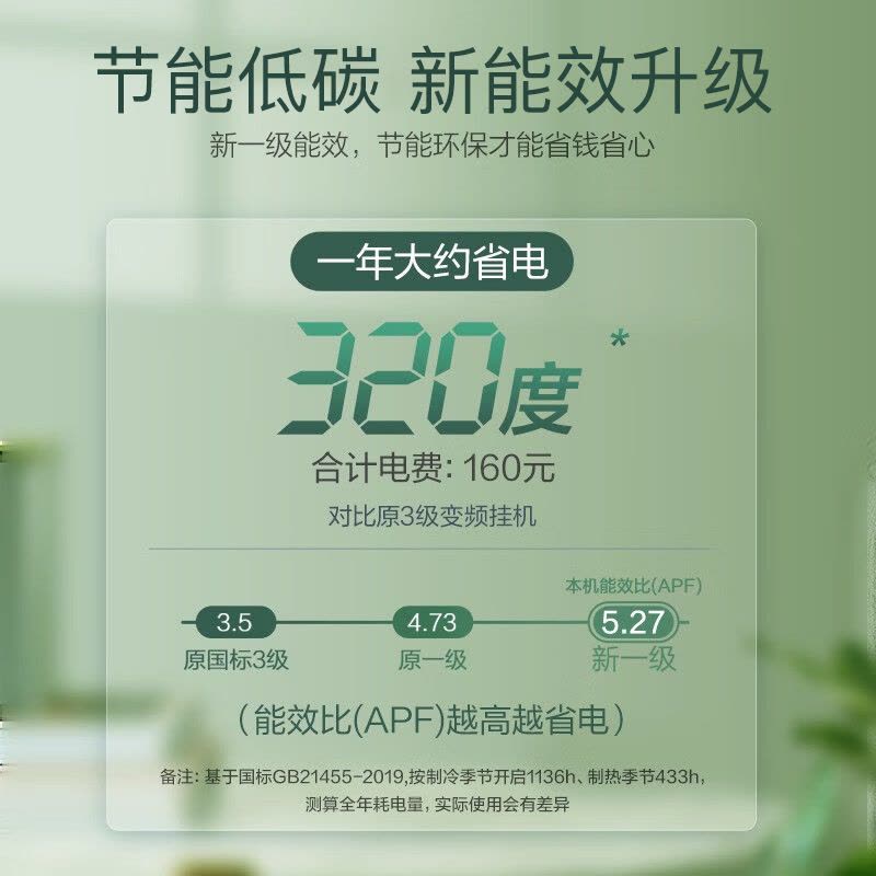 奥克斯(AUX)空调 1.5匹挂机 新一级能效 变频 冷暖两用 节能省电 家用卧室壁挂式空调图片