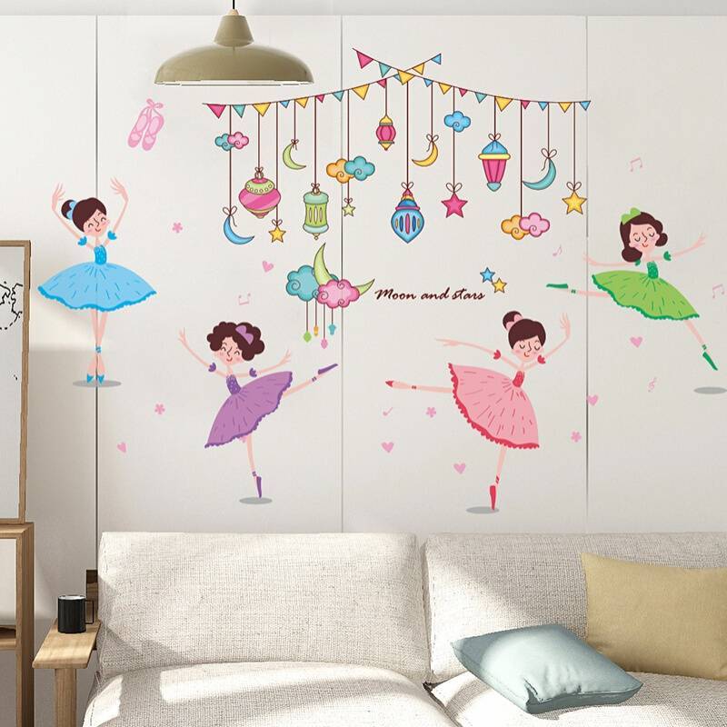 舞蹈室墙贴画幼儿园舞蹈室墙面装饰品芭蕾舞蹈教室布置贴纸艺术房间q