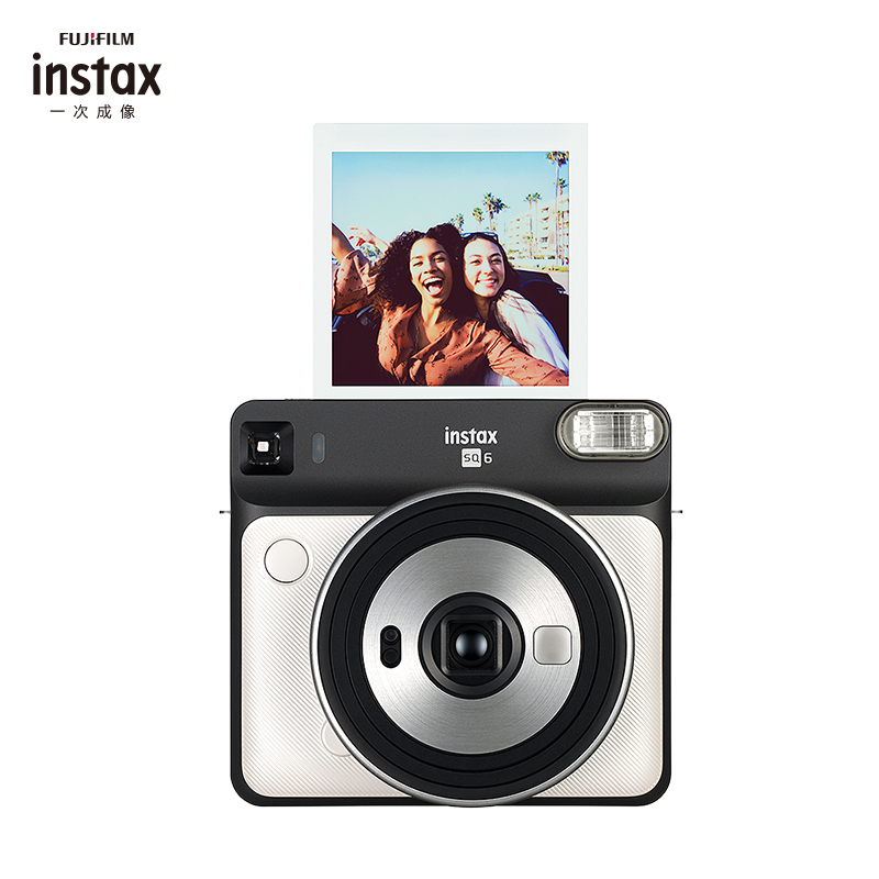 富士(FUJIFILM)INSTAX 拍立得 相机 一次成像相机SQUARE SQ6特惠 珍珠白色 富士方形尺寸胶片相机