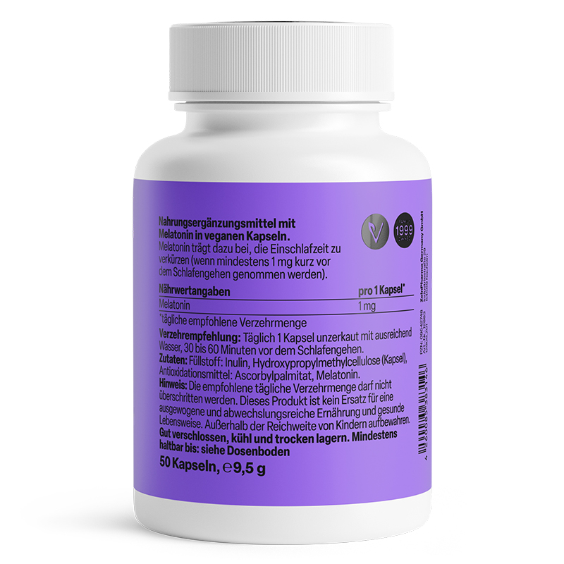 德国进口 Zeinpharma褪黑素片睡眠胶囊 成人中老年褪黑素片改善睡眠片睡眠状况不佳者 50粒高清大图