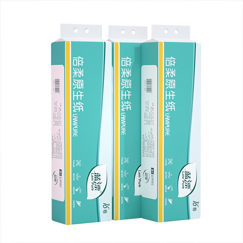 蓝漂 竹浆白色卷纸32卷 LP-20494LP-25666白色扁卷纸32卷