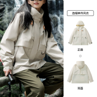 jeep吉普官方冲锋夹克男士户外三合一防风连帽外套女登山服男款 S 2XL160-180斤 卡其冲锋外套男女同款