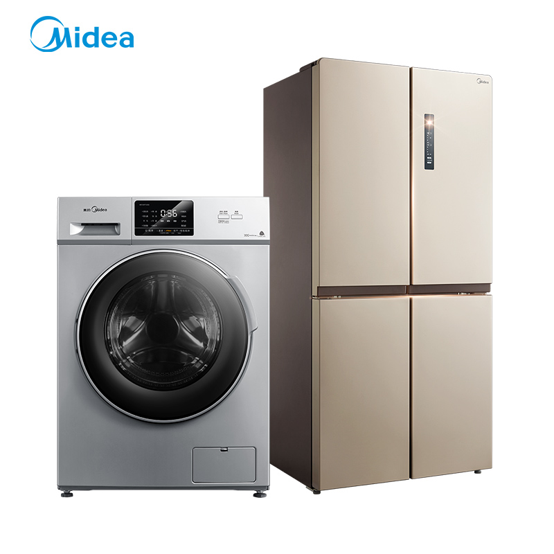 美的10kg洗烘滚筒洗衣机468l变频冰箱md100vt13ds5bcd468wtpme参数