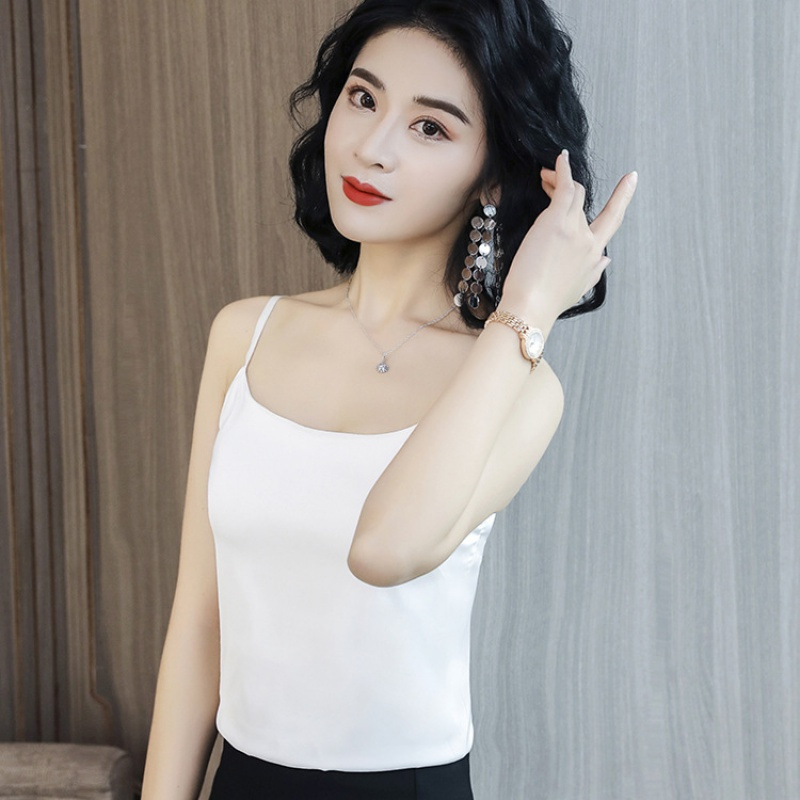 女先生无痕冰丝背心女职业装打底防走光超薄冰丝抹胸百搭修身打底吊带