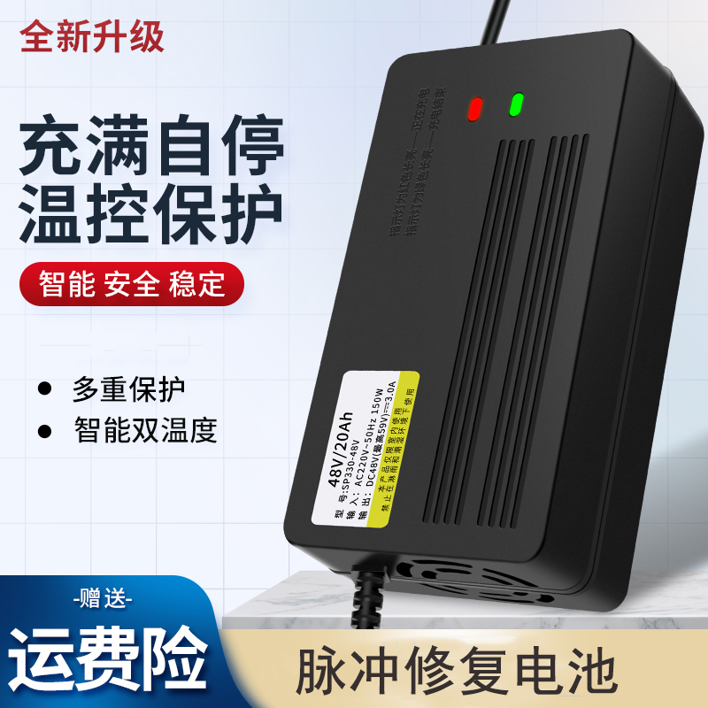 闪电客电动车电瓶充电器48V12AH20AH60V72伏爱玛雅迪台铃电车三轮车通用