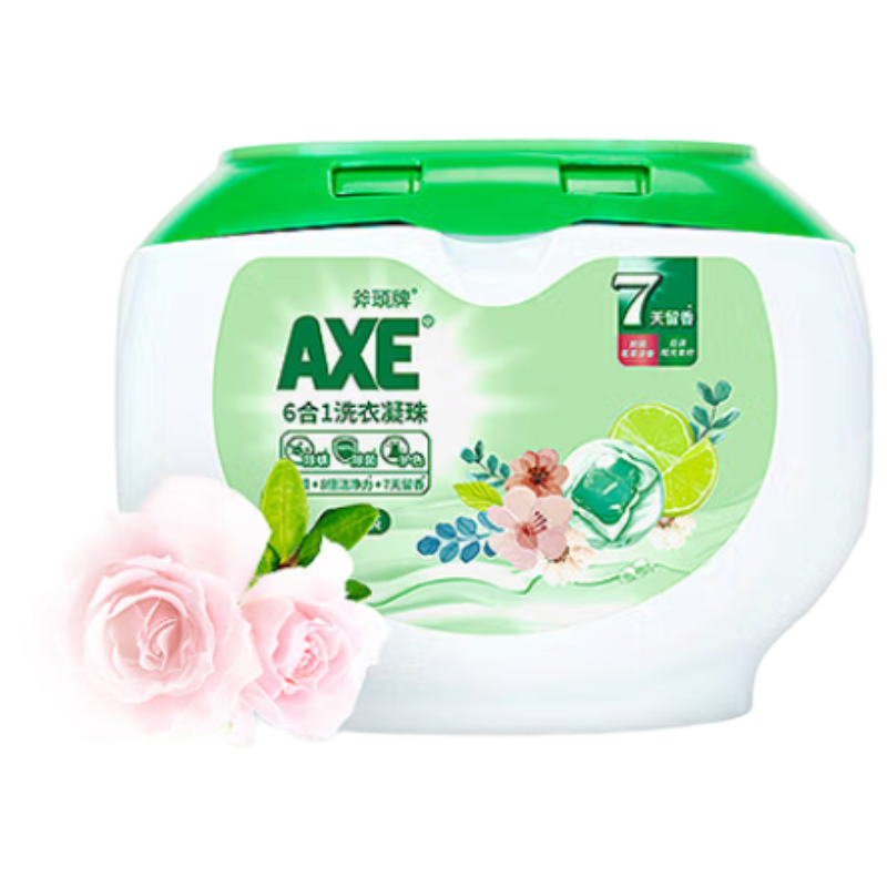 AXE斧头牌(AXE)6合1洗衣凝珠(花萃淳香)25颗375g 8倍洁净力 375g*6盒
