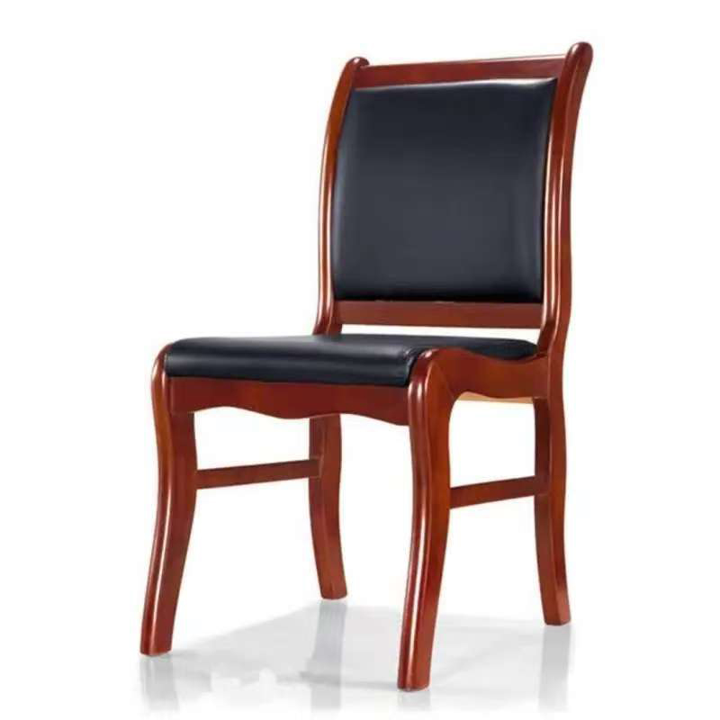 无扶手办公椅职员椅 实木 把高清大图