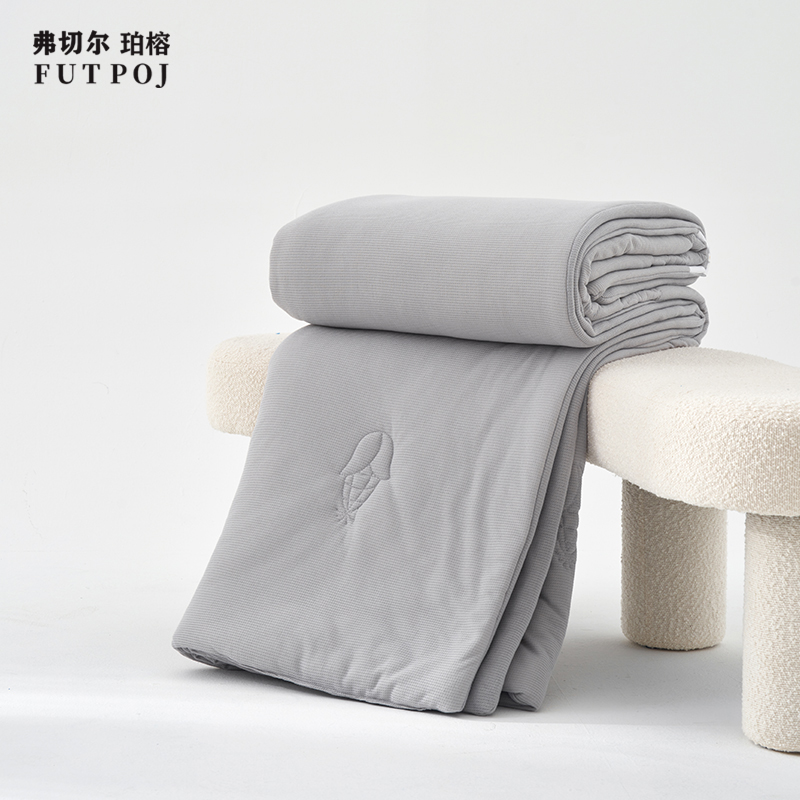弗切尔珀榕 针织华夫格玉米纤维夏被 雾灰高清大图