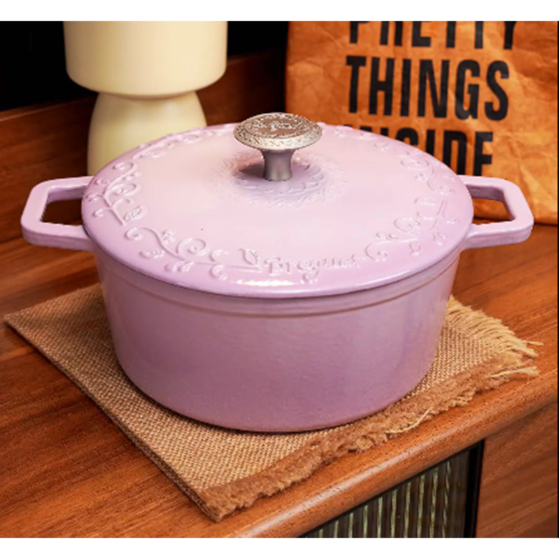 宝玑BGA2404琅彩系列珐琅铸铁锅-丁香紫 31.8×16cm