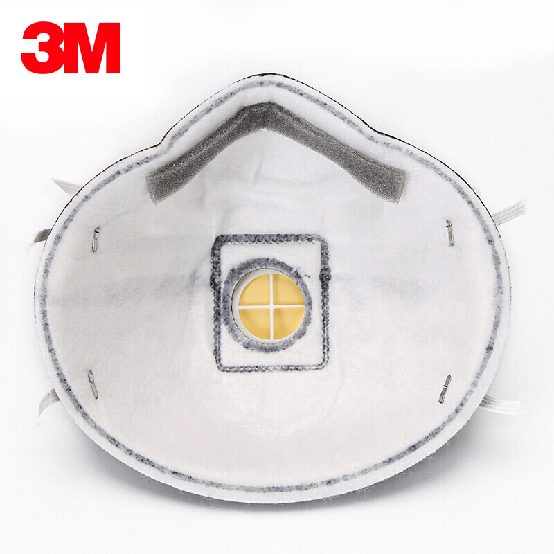 3M 9913V口罩呼吸阀活性炭PM2.5 防雾霾防尘防风沙防飞溅口罩10只/盒头戴式