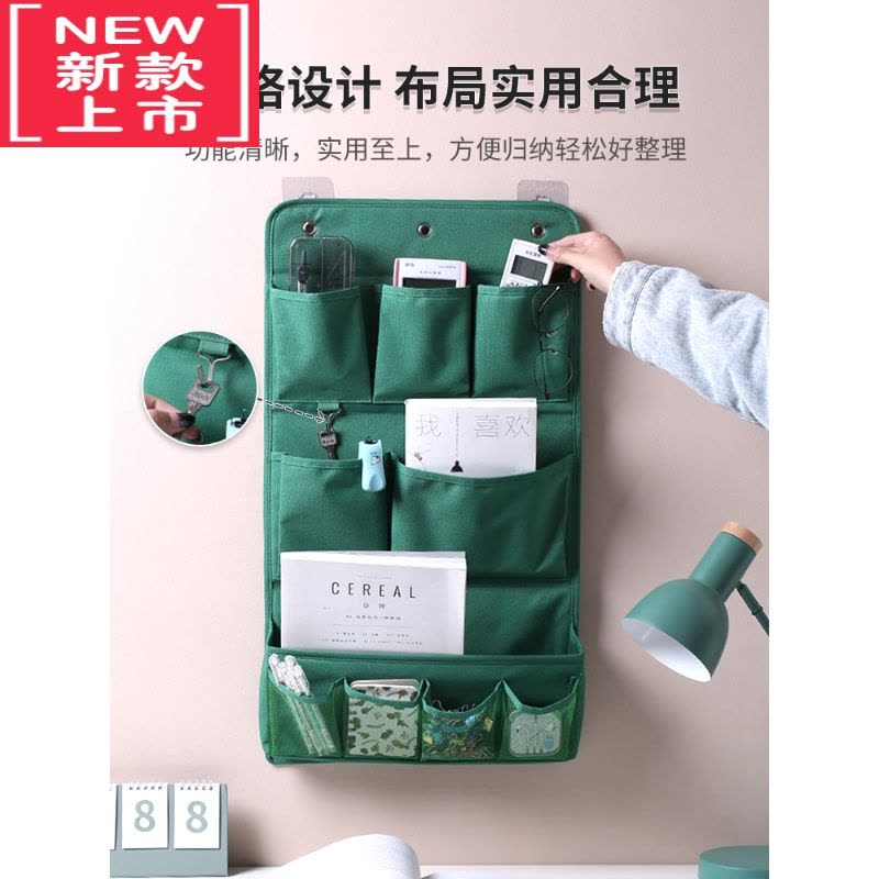 可莉允墙上悬挂式布艺收纳袋挂袋墙挂式宿舍好物挂墙收纳器置物袋壁挂图片