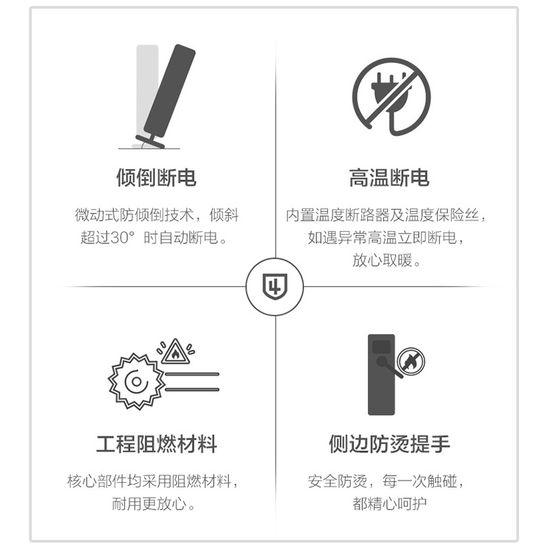 艾美特(Airmate) 取暖器 HCA22183R-WT 欧式快热炉