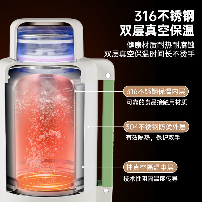 臻米(ZHENMI)便携电热水壶1L 小米有品精选 大容量旅行外出电水壶水杯煮水壶恒温保温壶家用烧水壶不锈钢速热